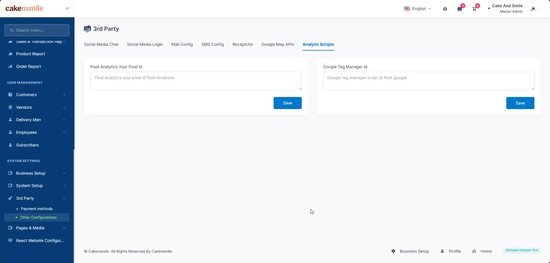 Facebook pixel and google tagmanager inbuild system